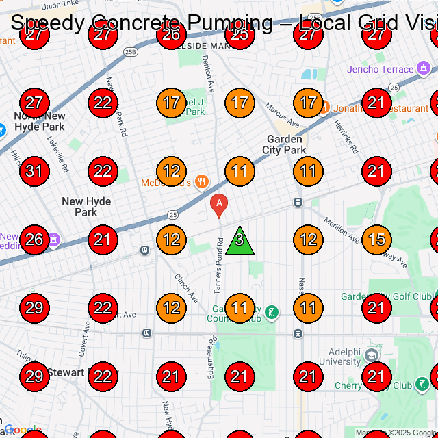 Speedy Concrete Pumping GeoGrid visibility map for Concrete Contractor in Elmont